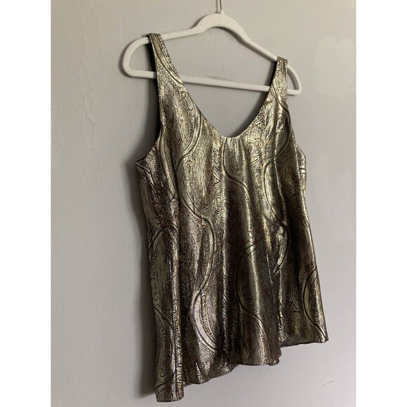 NEW J. Crew Cate Sleeveless Top 10 Silk Gold Paisley - Picture 7 of 8